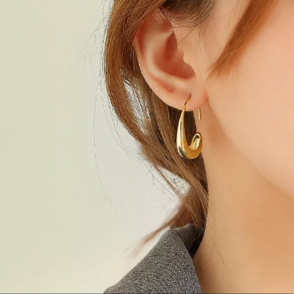 NEW 18K GOLD FRENCH EARRINGS - Picture 3 of 4